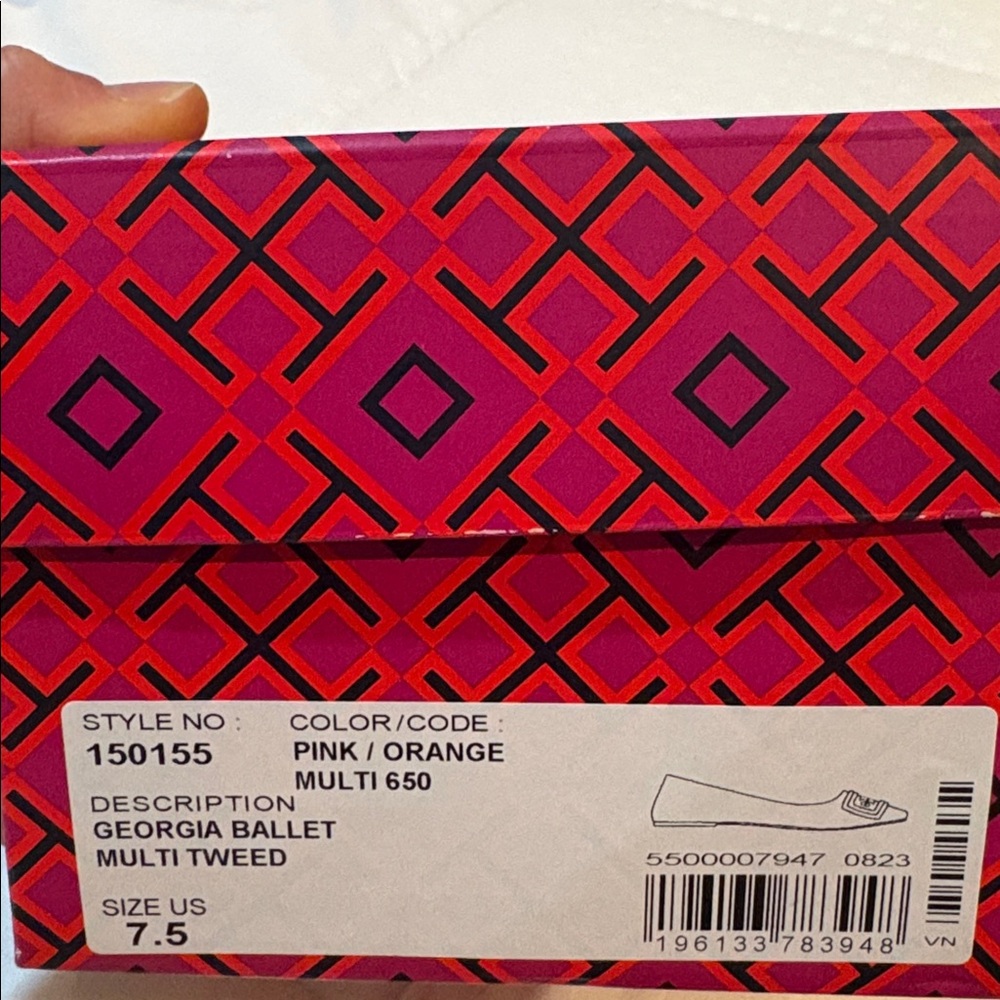 Tory Burch Colorful Tweed Flats with Gold Accent - Picture 11 of 12